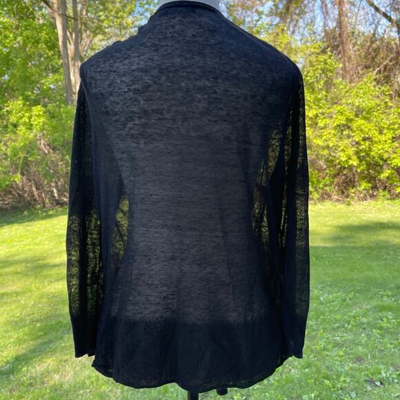 Minimalist Whimsigoth Enchantress NIC+ZOE Asymmetrical Sheer Linen Cardigan XL - Picture 3 of 11